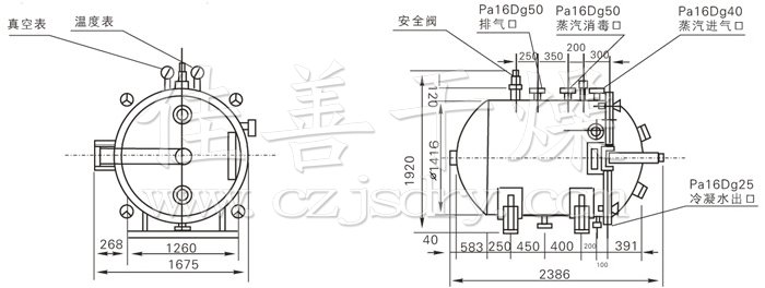 圆形静态真空干燥机结构示意图 圆形静态真空干燥机结构示意图